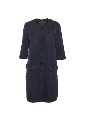 Louis Vuitton Pre-Owned round-neck double-breasted coat - Blue