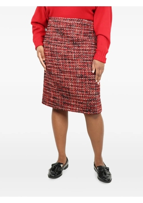 Moschino Pre-Owned tweed straight midi skirt - Red