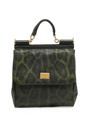 Dolce & Gabbana Pre-Owned Miss leopard-print tote bag - Green