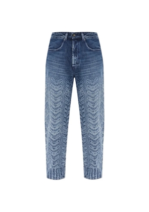 Diesel 2024 D-Macs-S8 cable-knit-print jeans - Blue