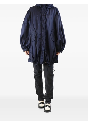 Simone Rocha hooded puff-sleeve raincoat - Blue