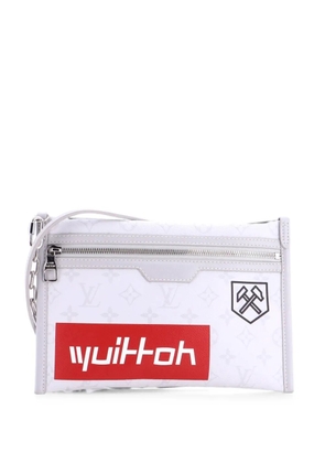 Louis Vuitton Pre-Owned Double Flat Messenger Bag Limited Edition Logo Story Monogram Canvas and Denim crossbody bag - Grey
