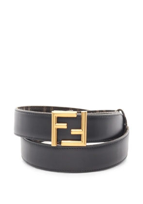 Fendi Pre-Owned FF logo reversible belt - Black