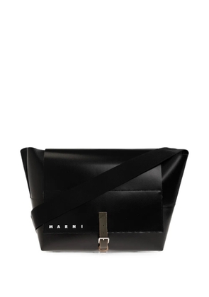 Marni logo-print buckle-fastening messenger bag - Black