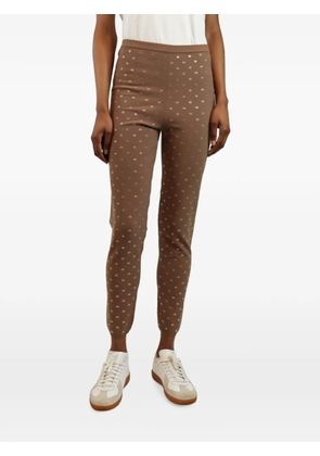 Pre-Owned Alexander Wang crystal-embellished jersey leggings - Brown