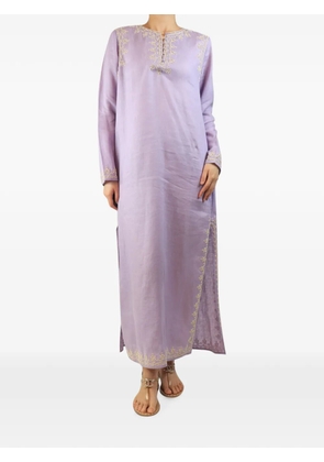 Tory Burch embroidered linen kaftan - Purple