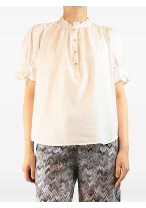 Apiece Apart ruffle-trim puff-sleeve blouse - White