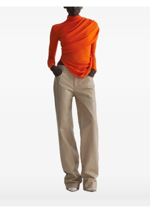 Mugler cascade sleeves top - Orange