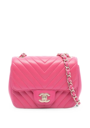 CHANEL Pre-Owned 2017-2018 Chevron V-stitch shoulder bag - Pink