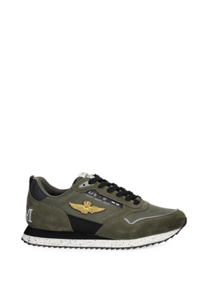 Aeronautica Militare logo-appliqué lace-up low-top sneakers - Green