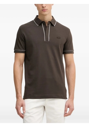 Lacoste piped-trim short-sleeve polo shirt - Brown