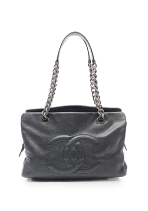CHANEL Pre-Owned 2009-2010 Coco mark Caviar tote bag - Black
