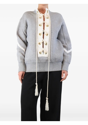 sacai lace-up sweatshirt - Grey
