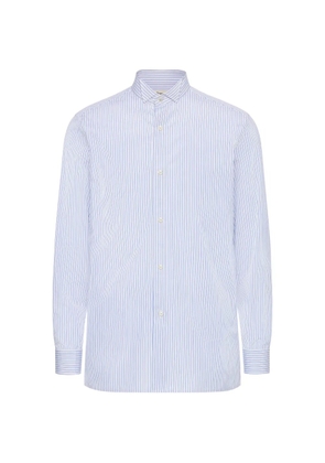 Maison Margiela stripe-pattern poplin shirt - Blue