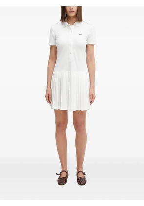 Lacoste pleated-skirt polo mini dress - White