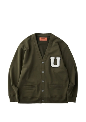 UNIVERSAL OVERALL logo-patch V-neck cardigan - Green
