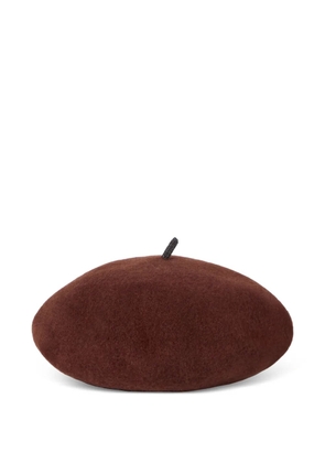 Brunello Cucinelli wool beret with precious detail - Brown