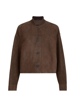 Brunello Cucinelli couture suede outerwear jacket with Monili - Brown