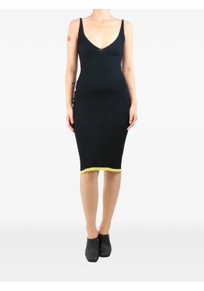 AZ FACTORY ribbed lace-trim midi dress - Black