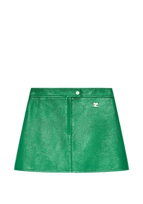 Courrèges vinyl-effect mini skirt - Green