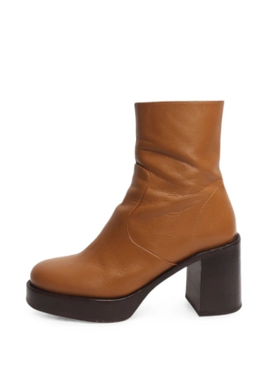 Simon Miller platform block-heel ankle boots - Brown