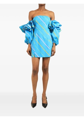 ROTATE BIRGER CHRISTENSEN Bethany off-shoulder mini dress - Blue