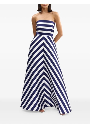 Aston Studio Audrey strapless striped gown maxi dress - Blue