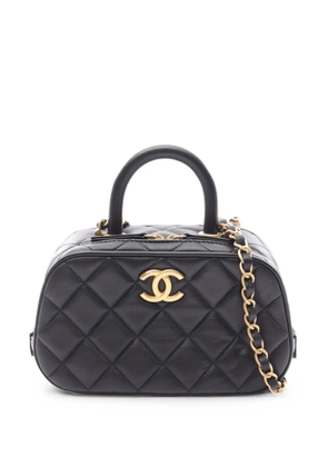 CHANEL Pre-Owned 2021 mini Bowling Matelassé chain-strap shoulder bag - Black