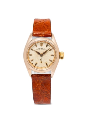 Rolex 1950s Oyster Perpetual leather-strap 24mm watch - Neutrals