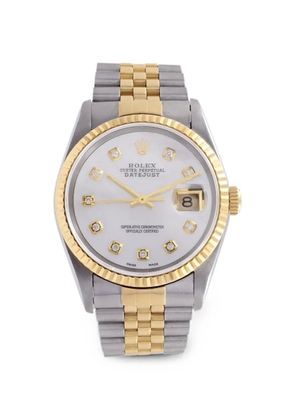 Rolex Datejust fluted-bezel diamond 36mm watch - White