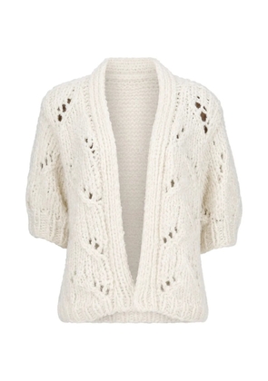Ella Silla pointelle chunky-knit cardigan - White