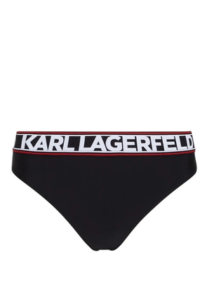 Karl Lagerfeld logo-waistband bikini bottoms - Black