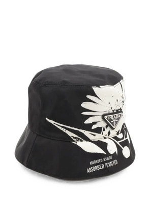 Prada Pre-Owned floral-print bucket hat - Black