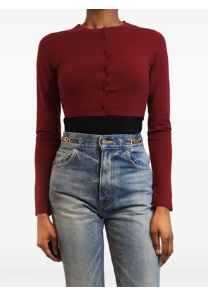 Alaïa Pre-Owned cropped wool cardigan - Red