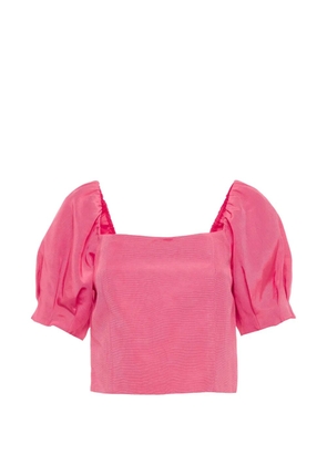alice + olivia Joslyn puff-sleeve crop top - Pink