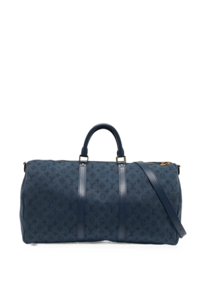 Louis Vuitton Pre-Owned 50 Keepall Bandoulière Monogram denim duffel bag - Blue