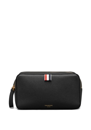 Thom Browne pebble-grain leather wash bag - Black