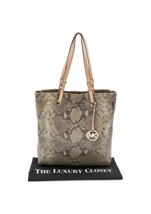 Michael Kors Vintage python-effect leather tote bag - Grey