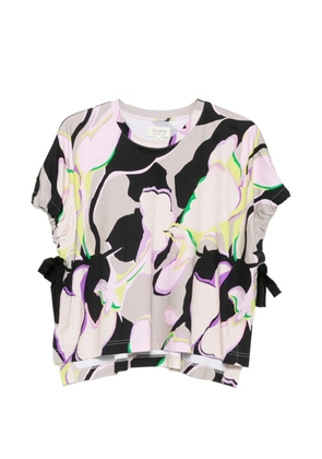 PSOPHIA floral-print tie-side cotton T-shirt - Pink