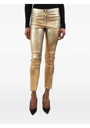 Isabel Marant Vintage metallic-effect leather trousers - Gold