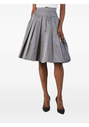CHANEL Pre-Owned pleated silk midi skirt - Grey