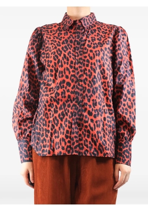 GANNI leopard-print shirt - Red