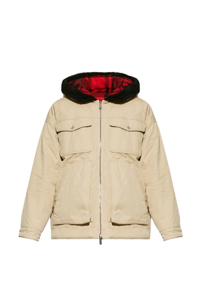 DSQUARED2 logo-patch hooded jacket - Neutrals