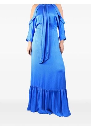 Safiyaa ruffle-trim cold-shoulder maxi dress - Blue