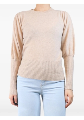 Madeleine Thompson puff-sleeve ribbed-trim sweater - Neutrals