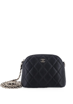 CHANEL Pre-Owned CC Dome Zip Clutch with Chain Quilted Caviar Mini crossbody bag - Black