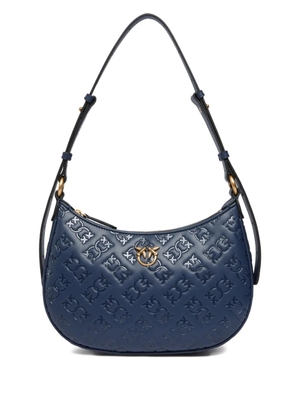 PINKO debossed-logo half-moon shoulder bag - Blue