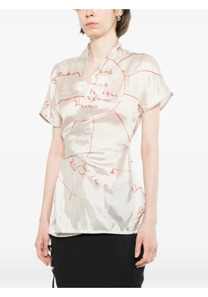 Rick Owens Wrap SS blouse - Neutrals