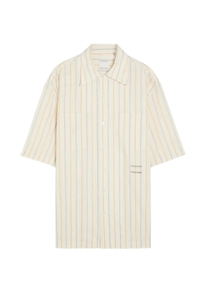 CALVIN KLEIN COLLECTION vertical-stripe short-sleeve shirt - Neutrals