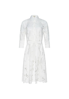 L'Agence May lace shirt midi dress - White